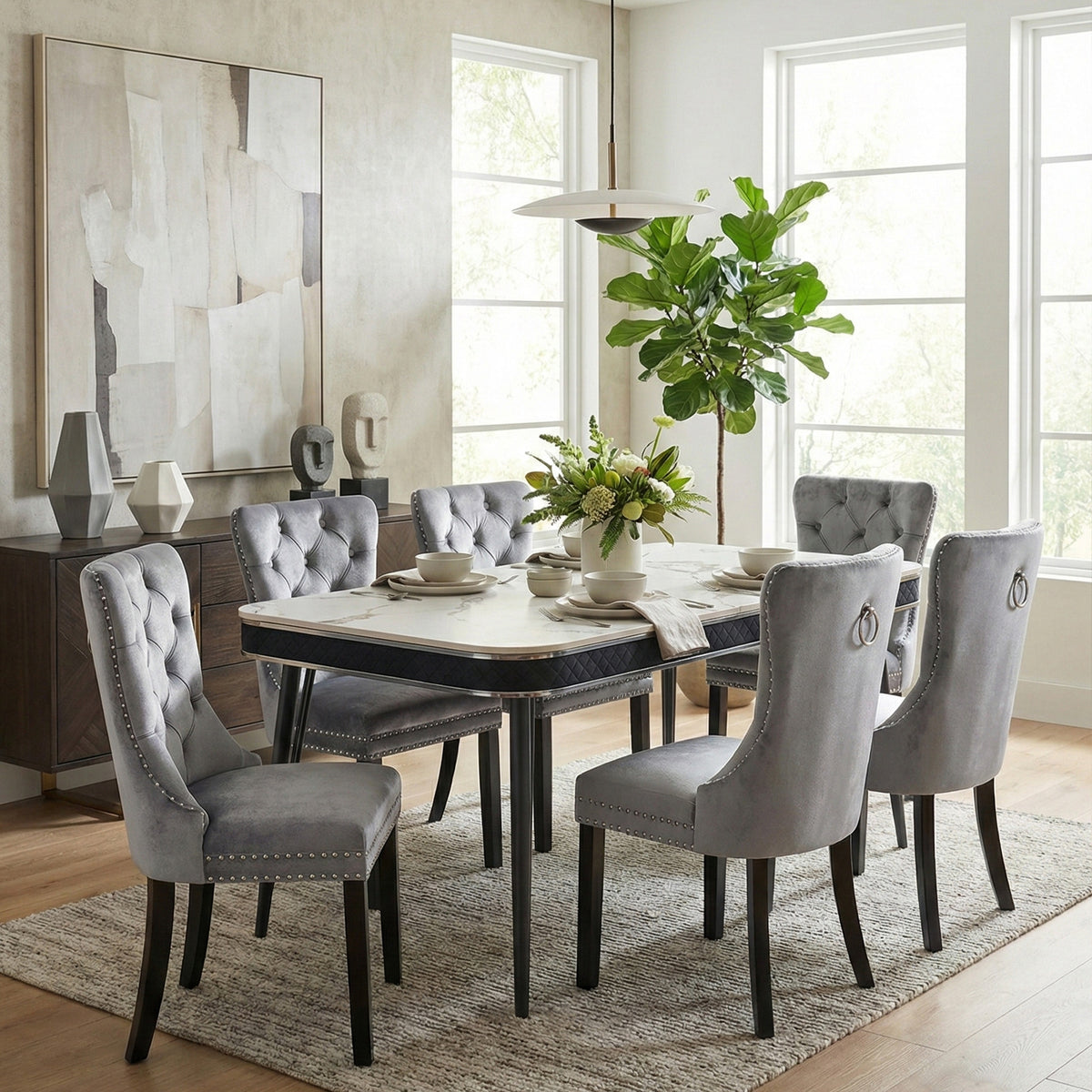 Apex Dining Table with Madrid Chairs 7-Piece
