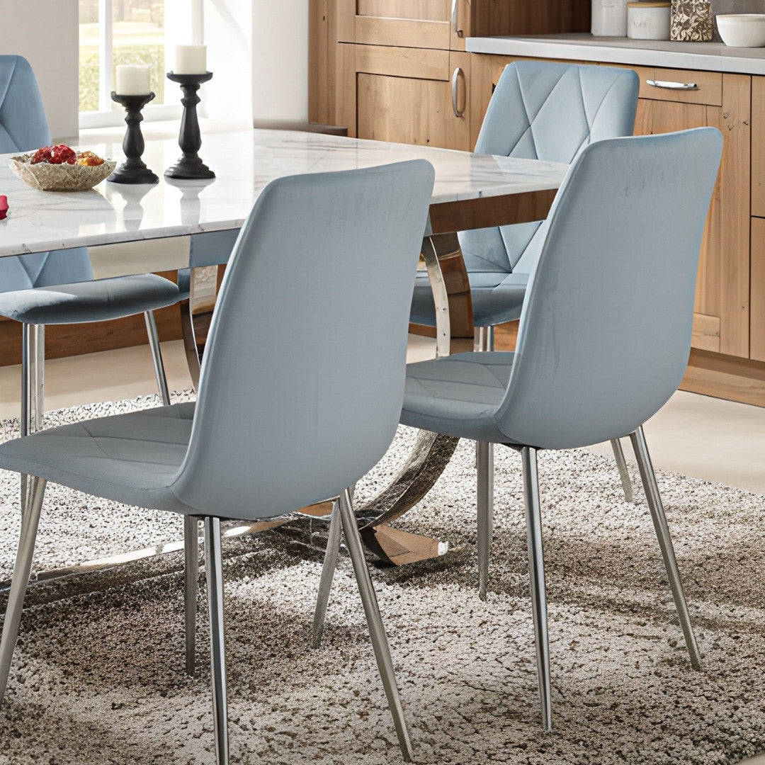 Salsa Dining Table with 6 Delhi Grey Chairs
