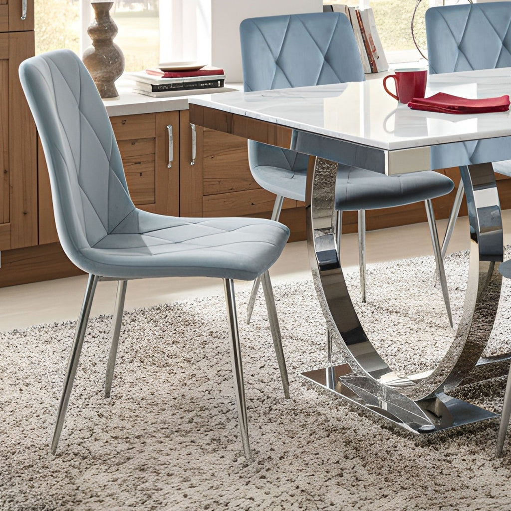 Salsa Dining Table with 6 Delhi Grey Chairs