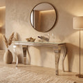 Kennedy Marble Top Console Table Silver