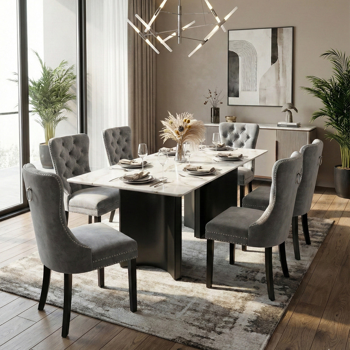 Milano Dining Table with Madrid Chairs 7-Piece