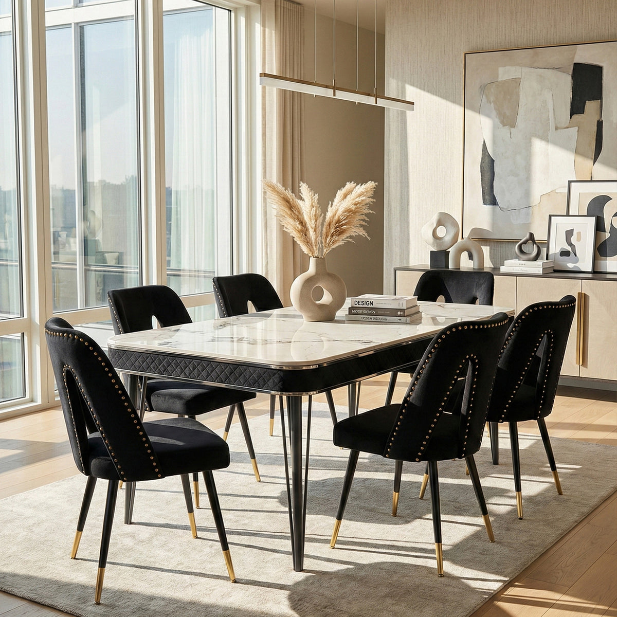 Apex Dining Table with Cleo Black 7-Piece