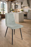Corduroy with Black Legs Dining Chairs (Set of 6)