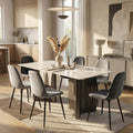 Milano Dining Table with Grey Black Chairs 7-Piece