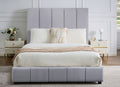 New Frankfurt Grey Queen Vegan Leather Bed with Lift Top Storage