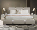 Milan Taupe King Vegan Leather Bed with Lift Top Storage