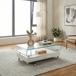 Oscar Coffee Table White Gloss (39.5" x 19.5")