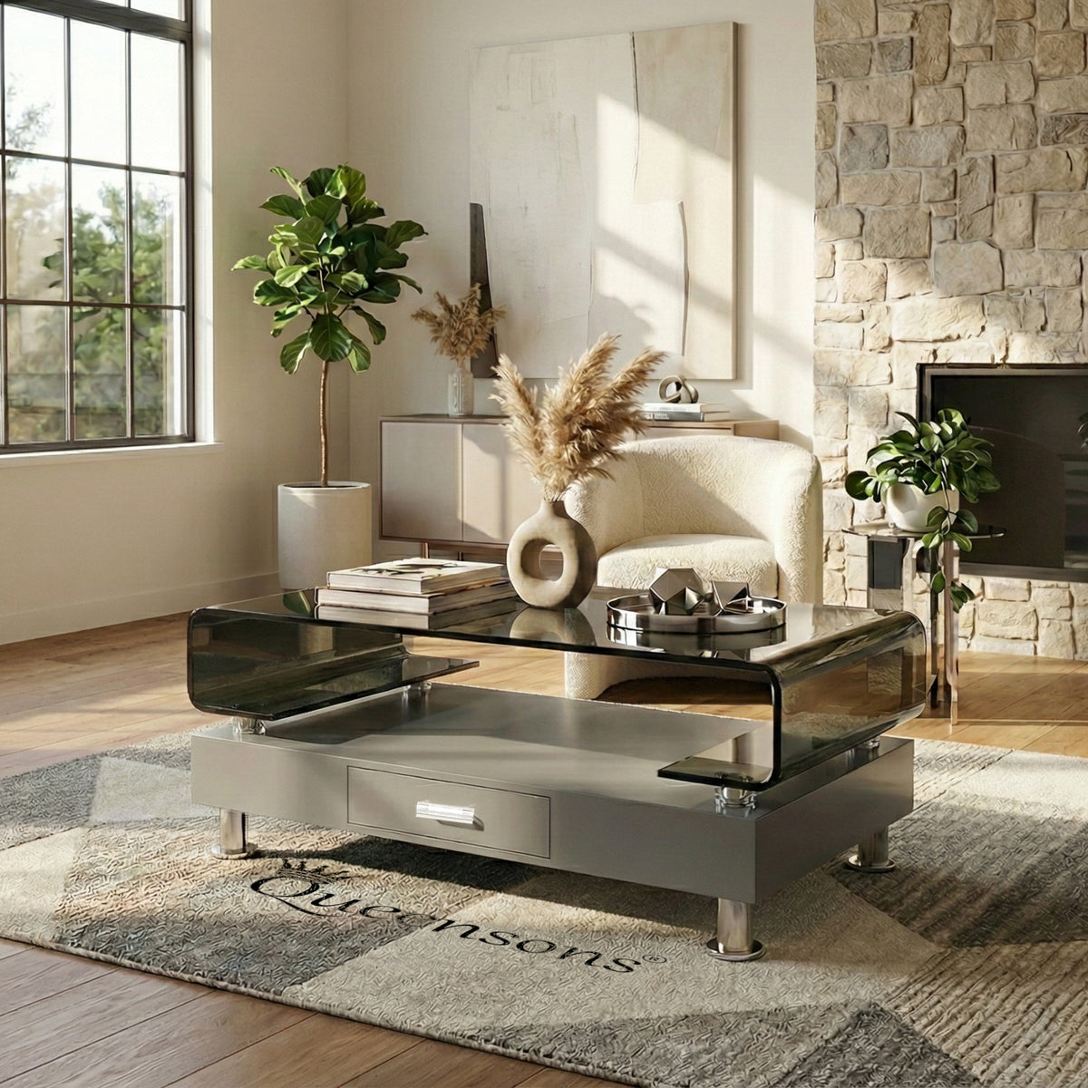 Oscar Coffee Table Grey (39.5" x 19.5")