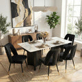 Milano Dining Table with Cleo Black Chairs 7-Piece