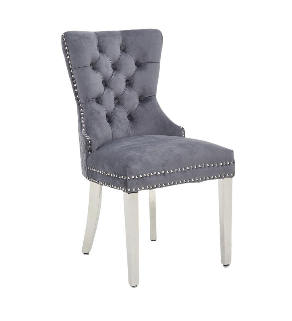 Leo Dining Chair (Grey Silver) (Set of 2)