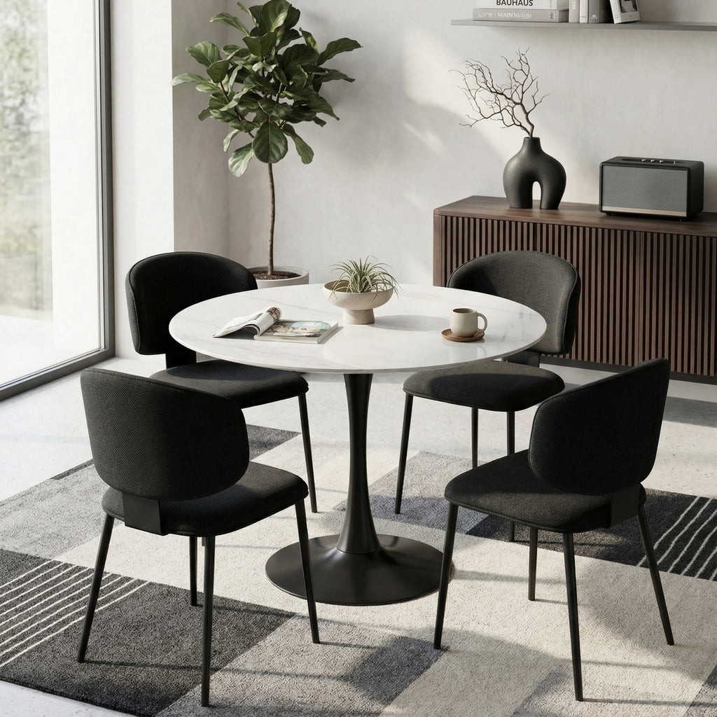 Loomie Black Fabric Dining Chair (Set of 2)