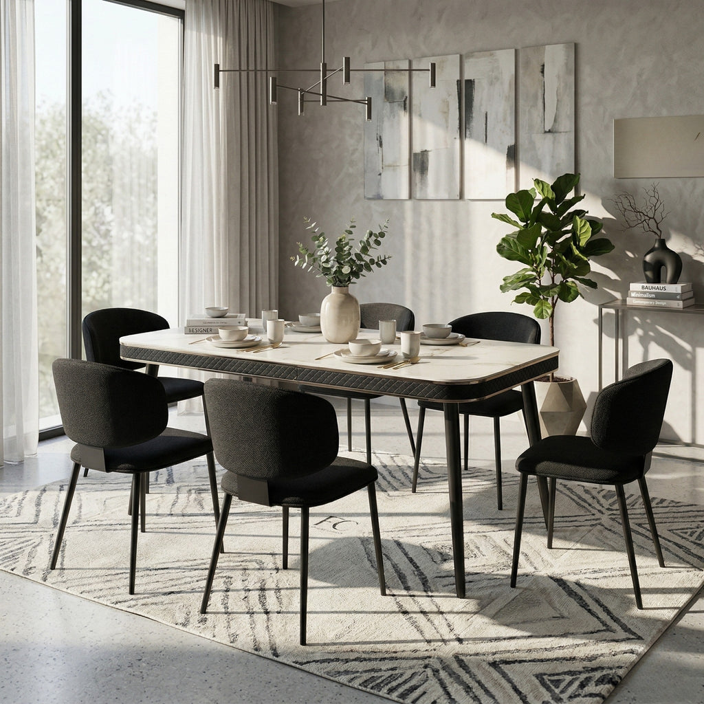 Loomie Black Fabric Dining Chair (Set of 2)