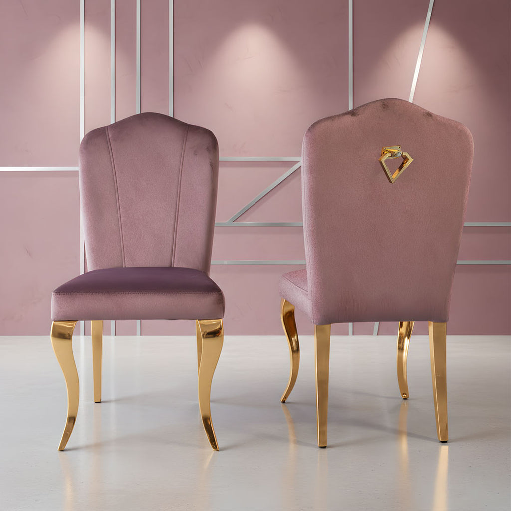Diamond Pink Gold Dining Chair (Set of 2)