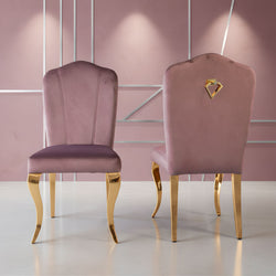 Diamond Pink Gold Dining Chair (Set of 2)