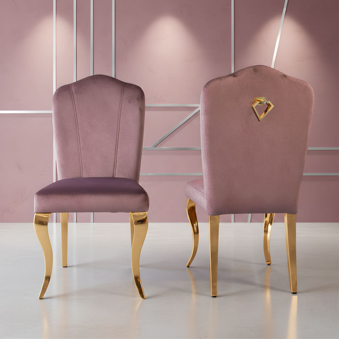 Diamond Pink Gold Dining Chair (Set of 2)