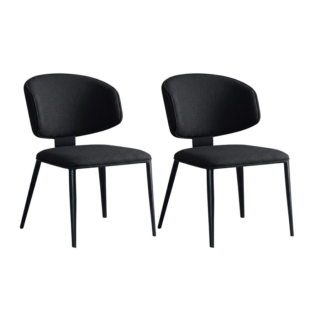 Loomie Black Fabric Dining Chair (Set of 2)