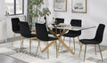Sword Rectangular Gold and Delhi Black Dining Set