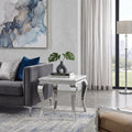 Kennedy Marble Top End Table Silver