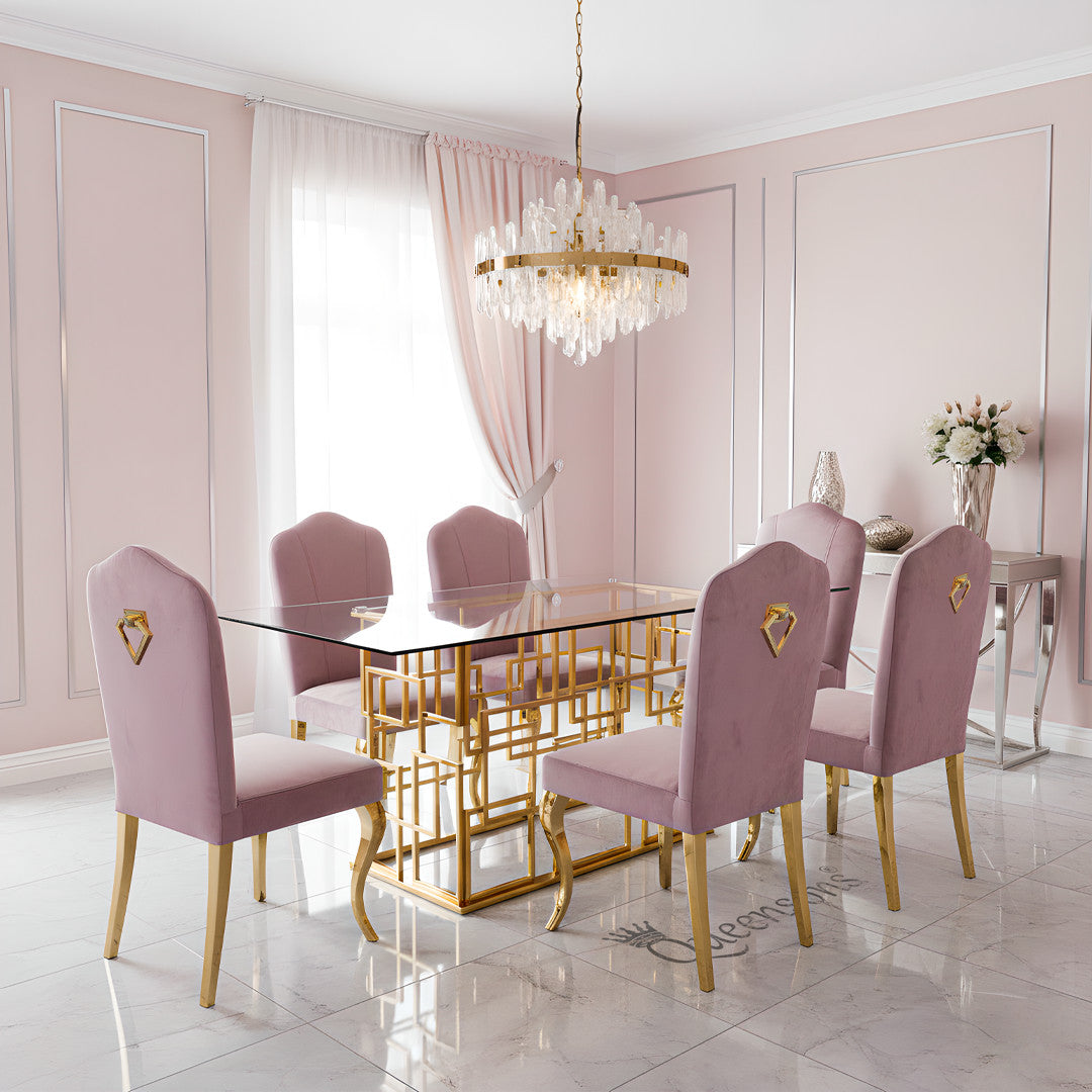 Diamond Pink Gold Dining Chair (Set of 2)