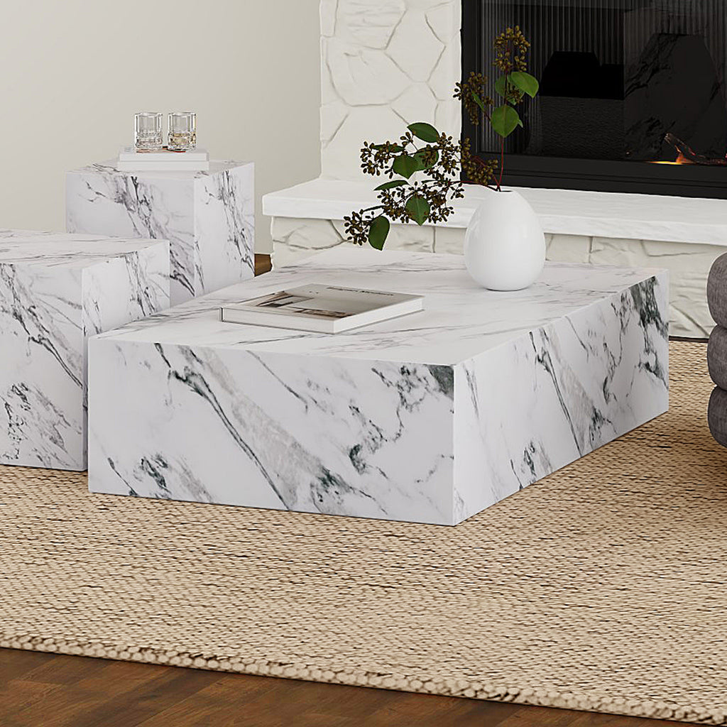 Artemis Rectangular Coffee Table (Bulgari White)