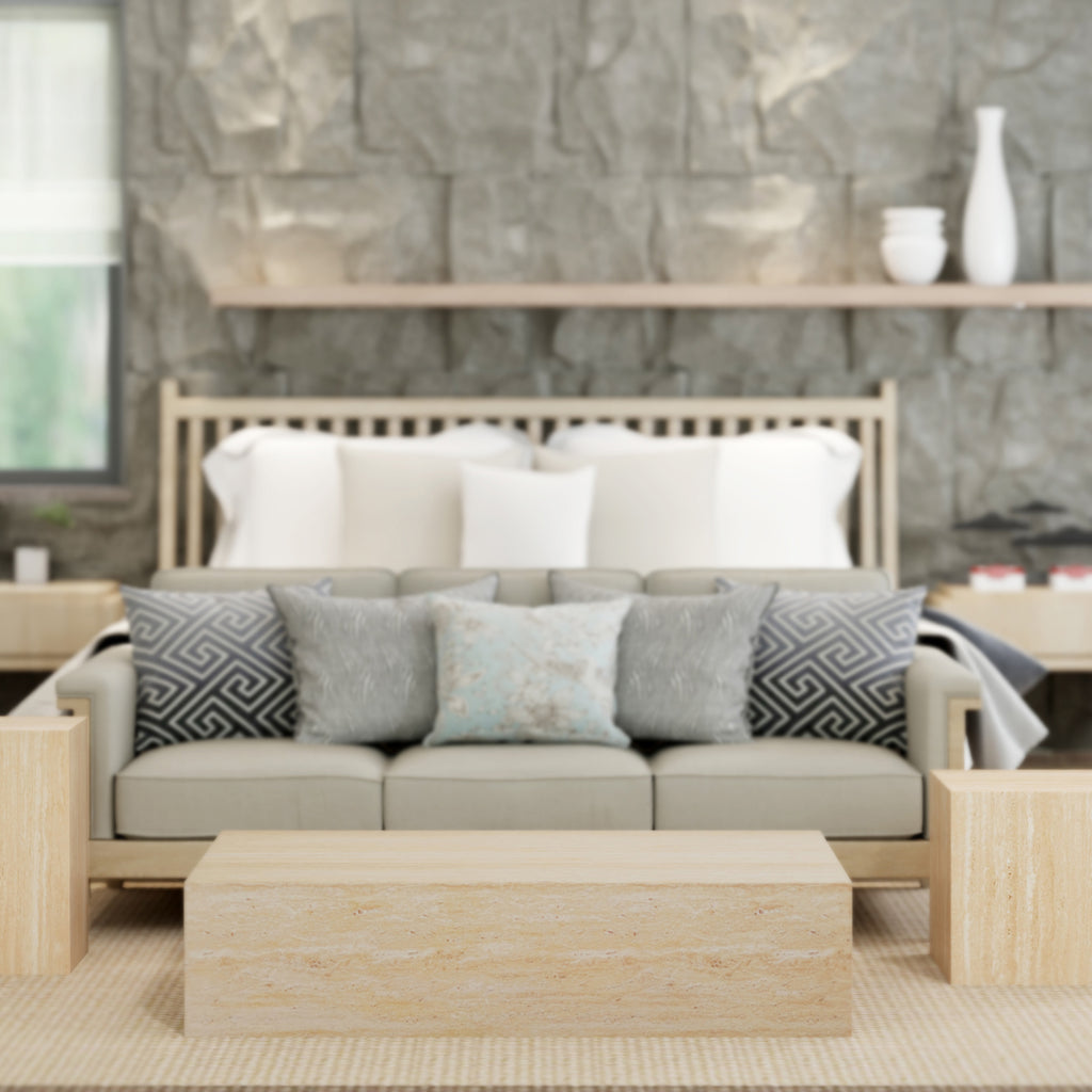 Artemis Rectangular Coffee Table (Travertine)