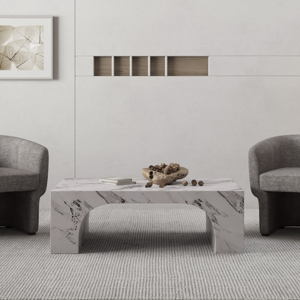 Atticus Rectangular Coffee Table (Bulgari White)