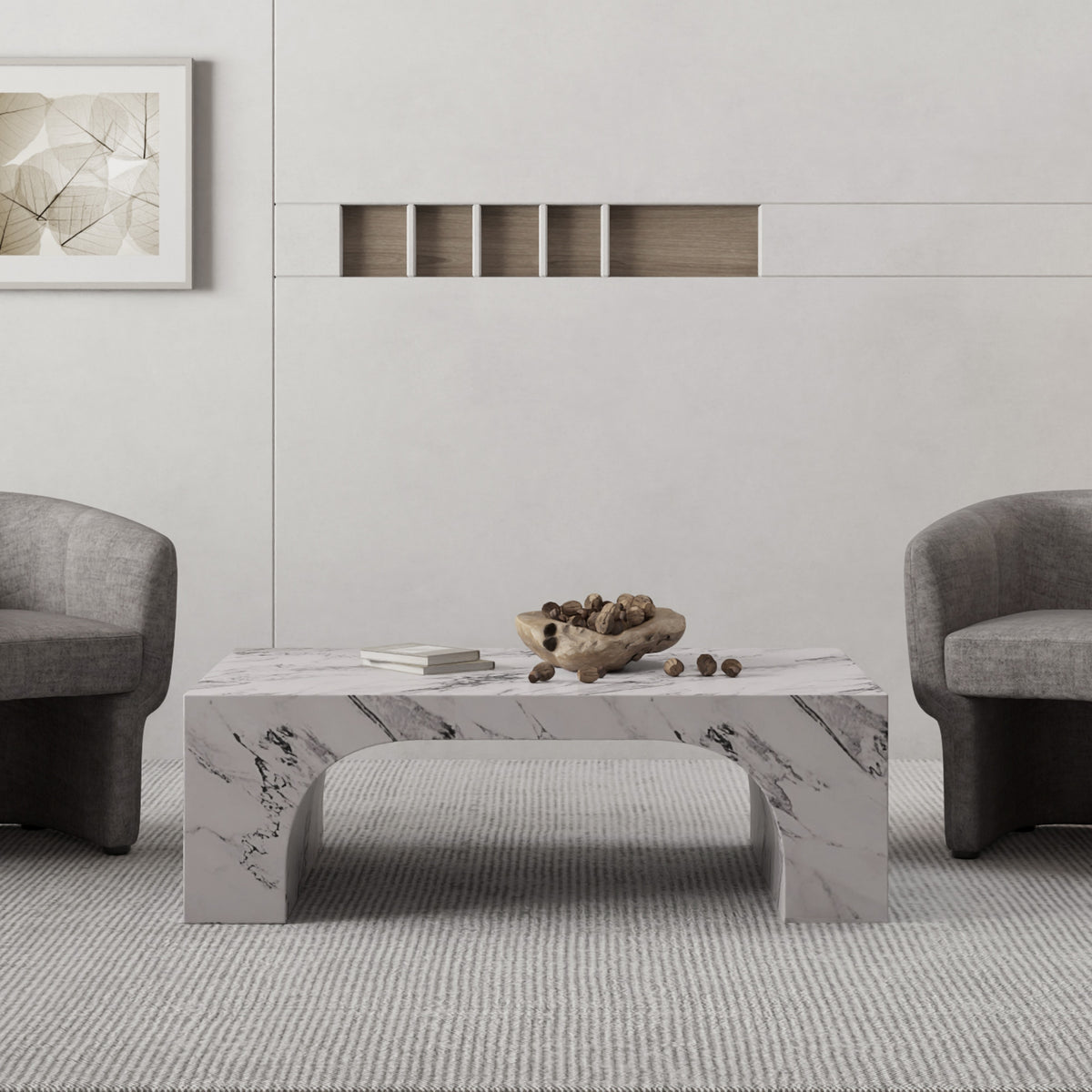 Atticus Rectangular Coffee Table (Bulgari White)