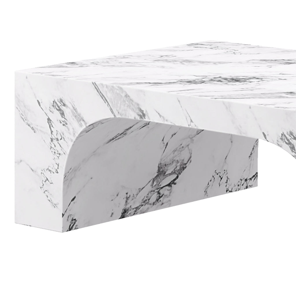 Atticus Rectangular Coffee Table (Bulgari White)