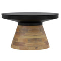 Boden Round Coffee Table (Black and Walnut)