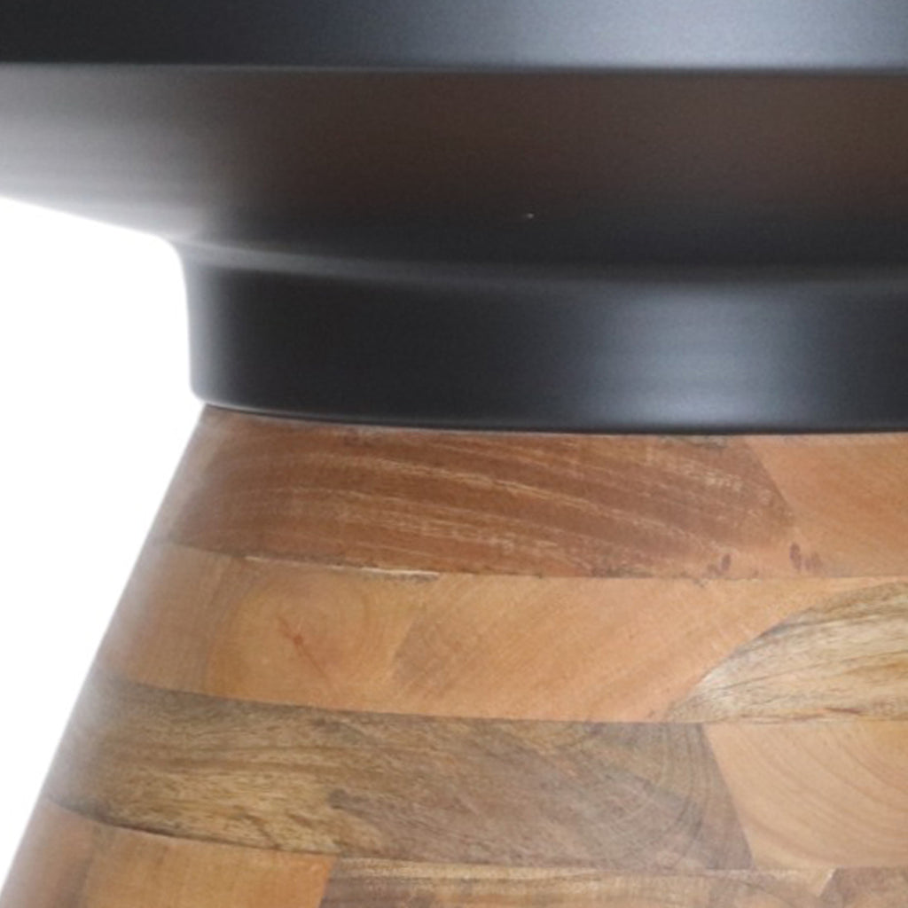 Boden Round Coffee Table (Black and Walnut)