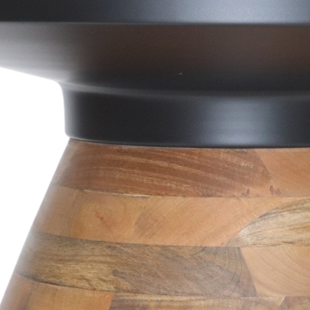 Boden Round Coffee Table (Black and Walnut)