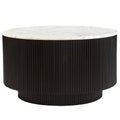 Reyna Round Coffee Table with Storage (Black and White)