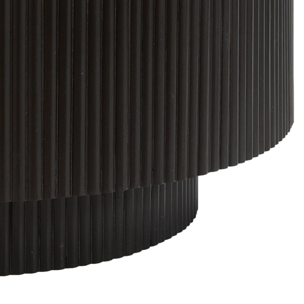 Reyna Round Coffee Table with Storage (Black and White)