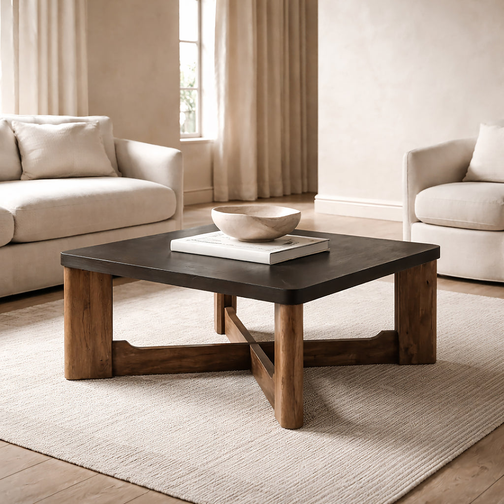 Merano Square Coffee Table (Mocha and Walnut)
