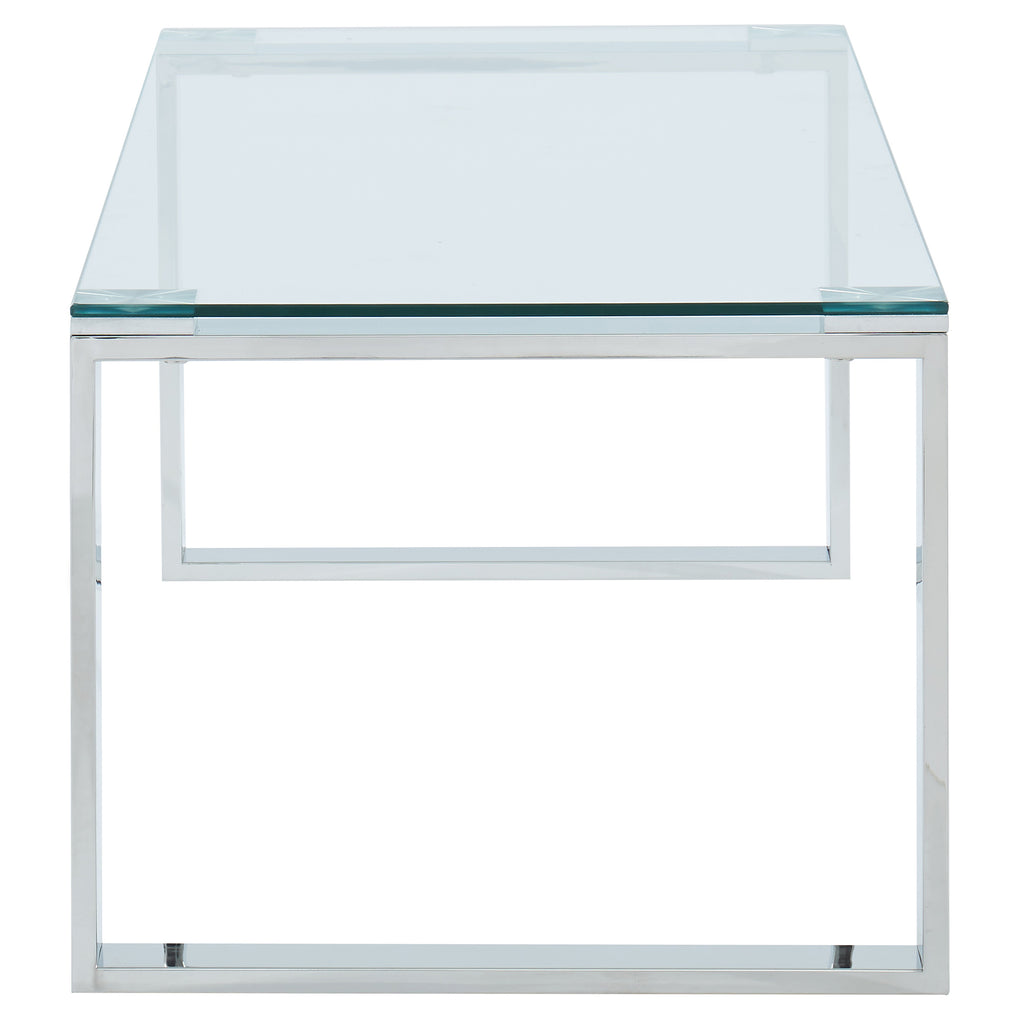 Zevon Rectangular Coffee Table (Silver)