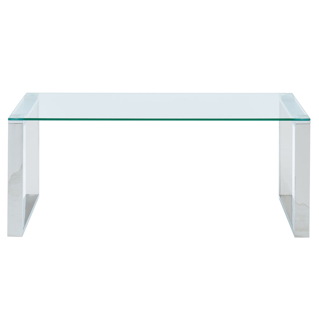 Zevon Rectangular Coffee Table (Silver)