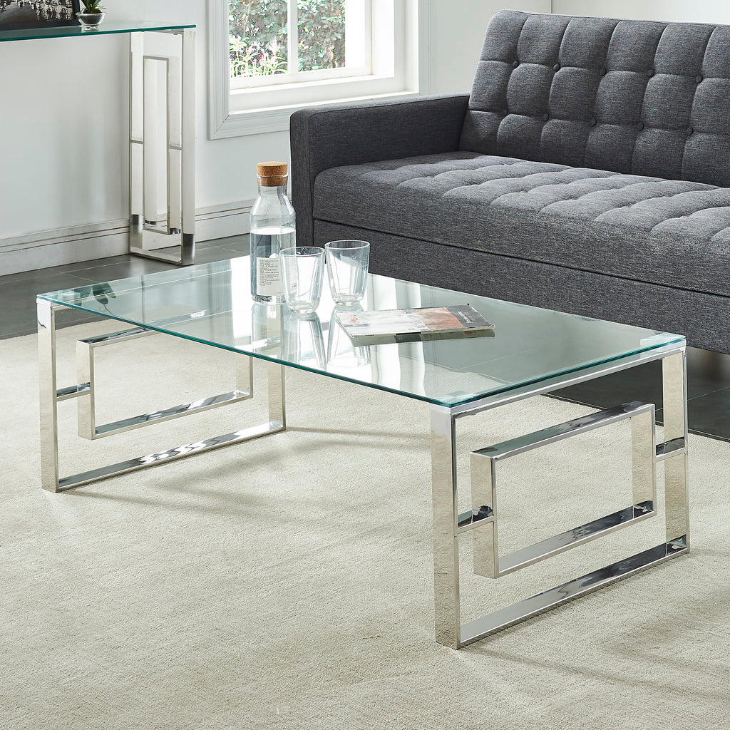 Eros Rectangular Coffee Table (Silver)