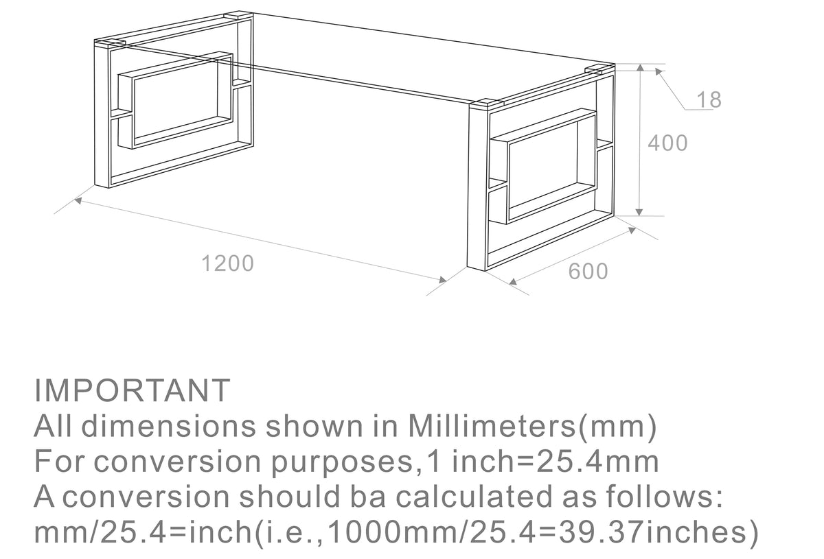 Eros Rectangular Coffee Table (Silver)