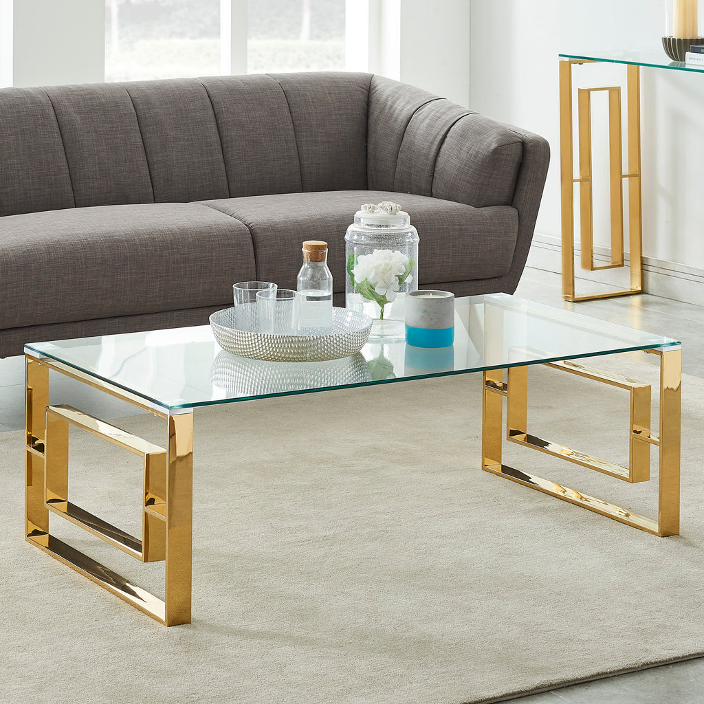 Eros Rectangular Coffee Table (Gold)