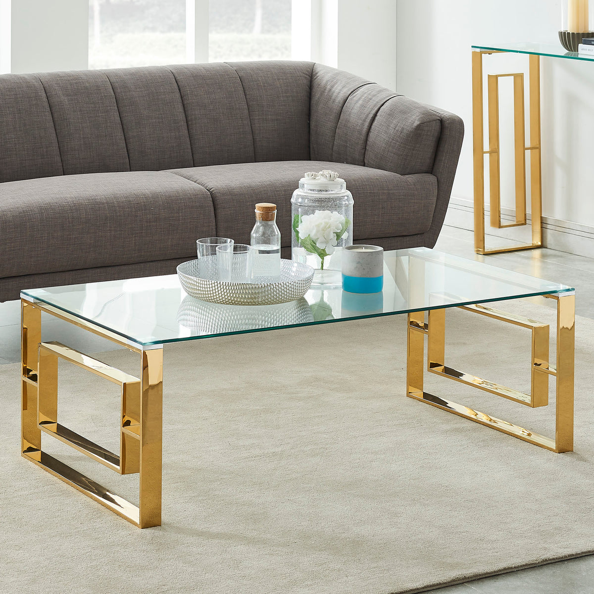 Eros Rectangular Coffee Table (Gold)