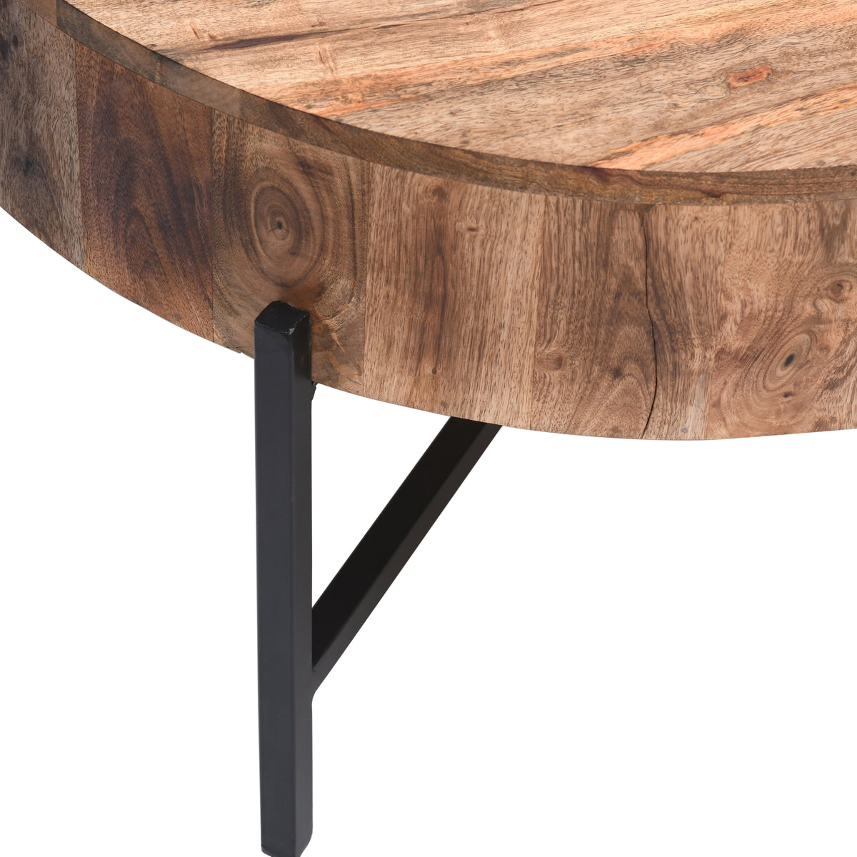 Blox Round Coffee Table (Natural and Black)