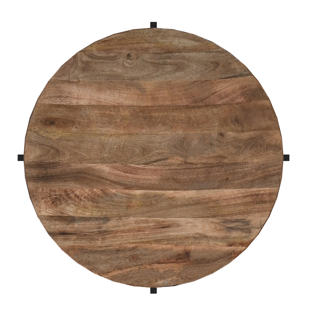 Blox Round Coffee Table (Natural and Black)