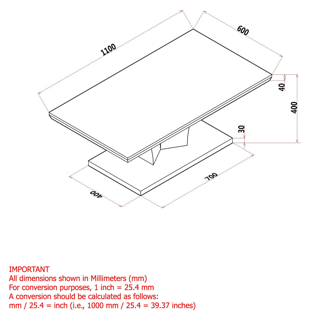 Napoli Rectangular Coffee Table (Light Grey)