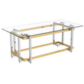 Florina Rectangular Coffee Table (Silver and Gold)