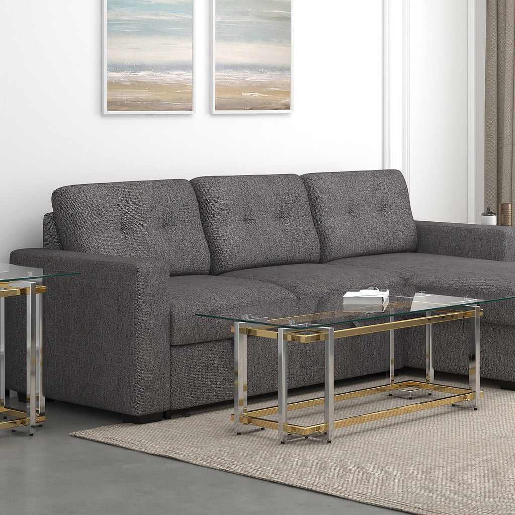 Florina Rectangular Coffee Table (Silver and Gold)