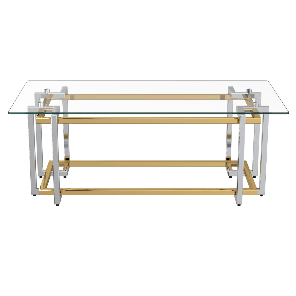 Florina Rectangular Coffee Table (Silver and Gold)