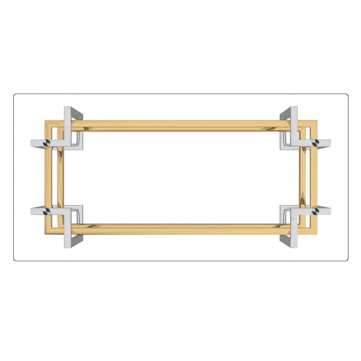 Florina Rectangular Coffee Table (Silver and Gold)