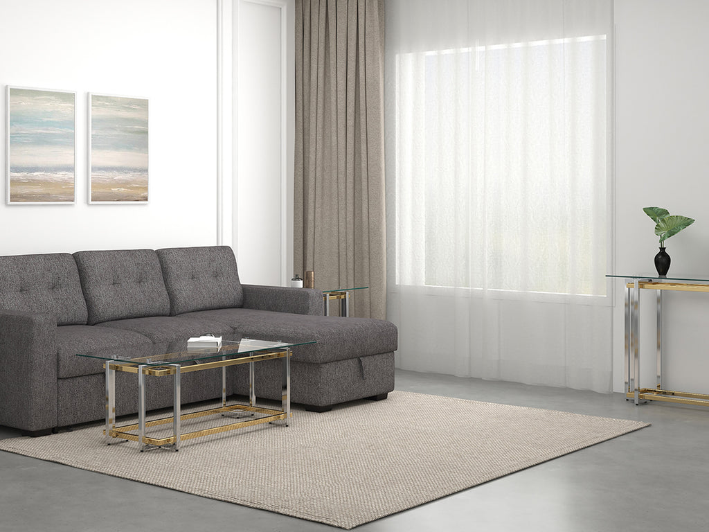 Florina Rectangular Coffee Table (Silver and Gold)