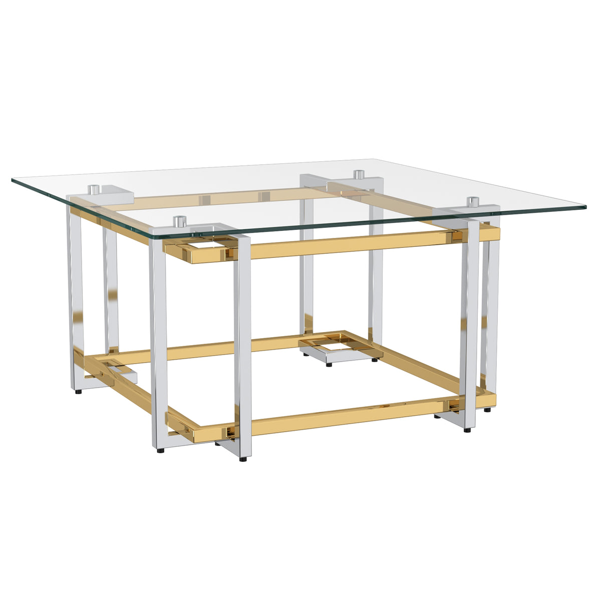 Florina Square Coffee Table (Silver and Gold)