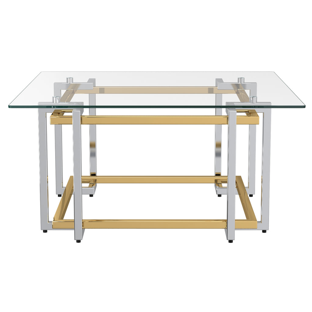 Florina Square Coffee Table (Silver and Gold)